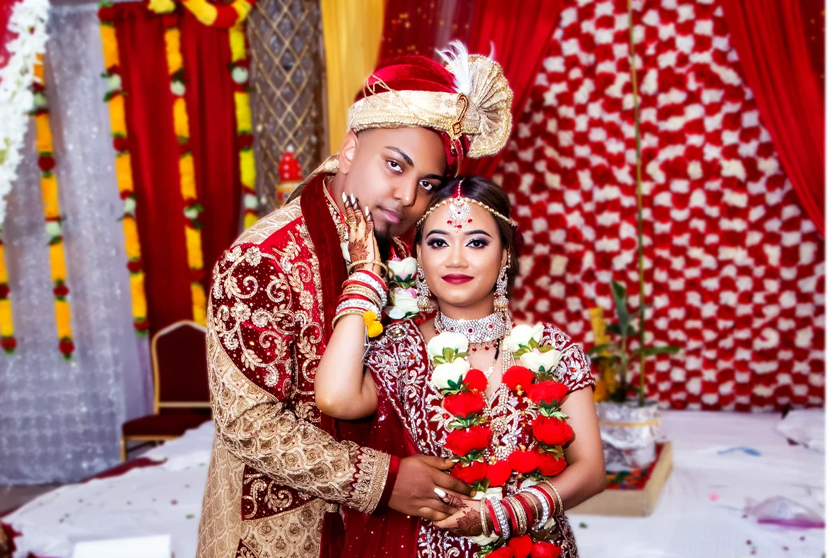 Guyanese wedding couple portrait in Houston