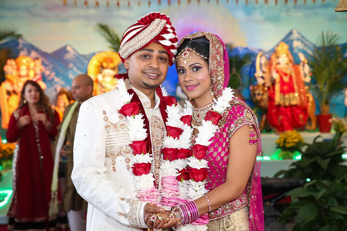 Guyanese Hindu wedding couple in Houston
