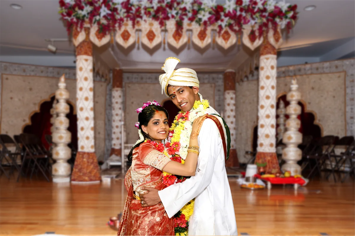 Indian Hindu bride getting ready in Houston