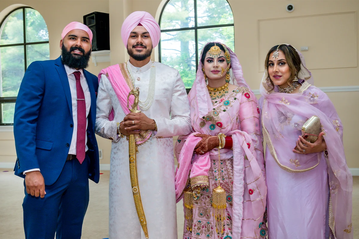 Punjabi Sikh family portraits at the Gurdwara in Houston