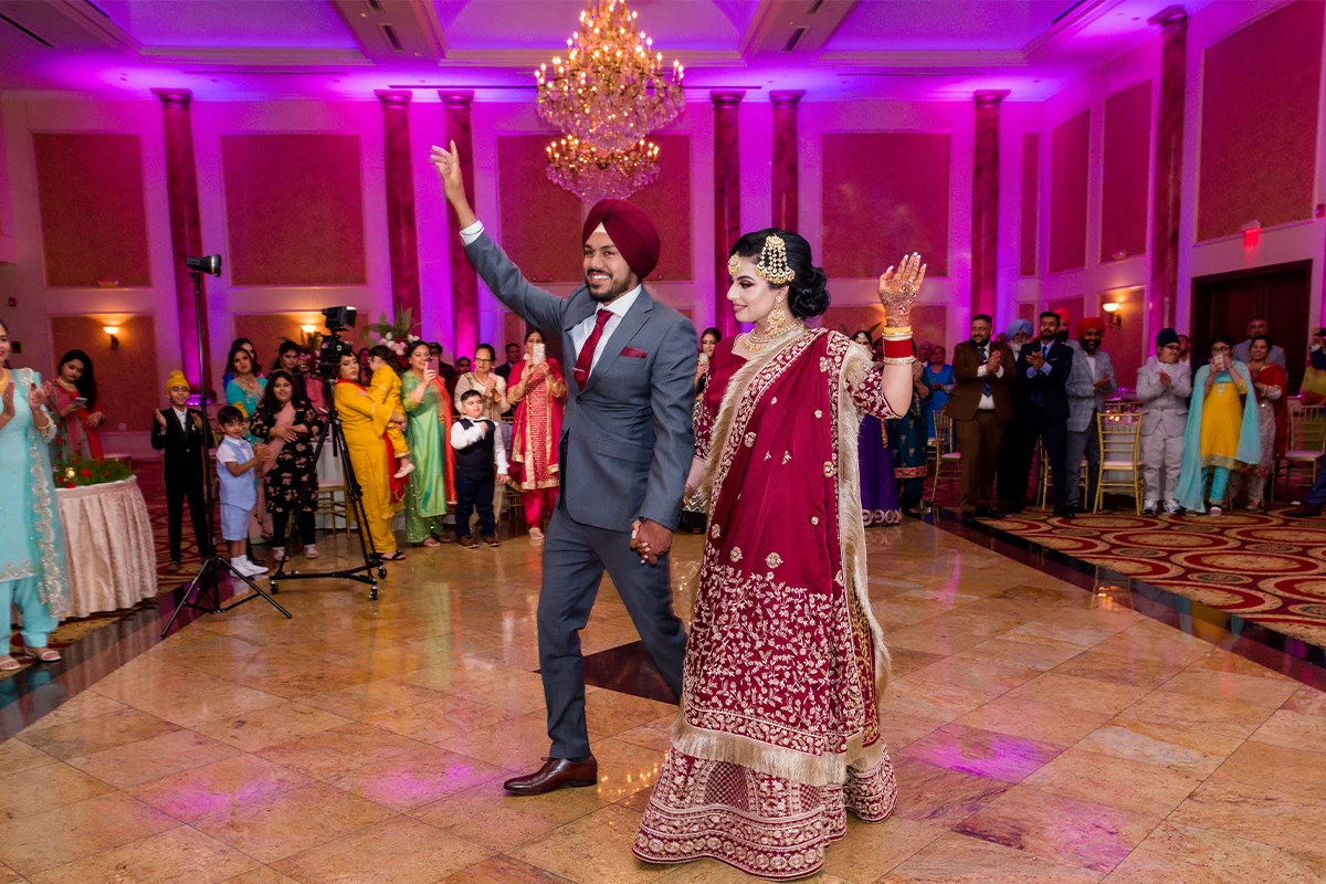 Punjabi Sikh wedding reception entrance in Houston