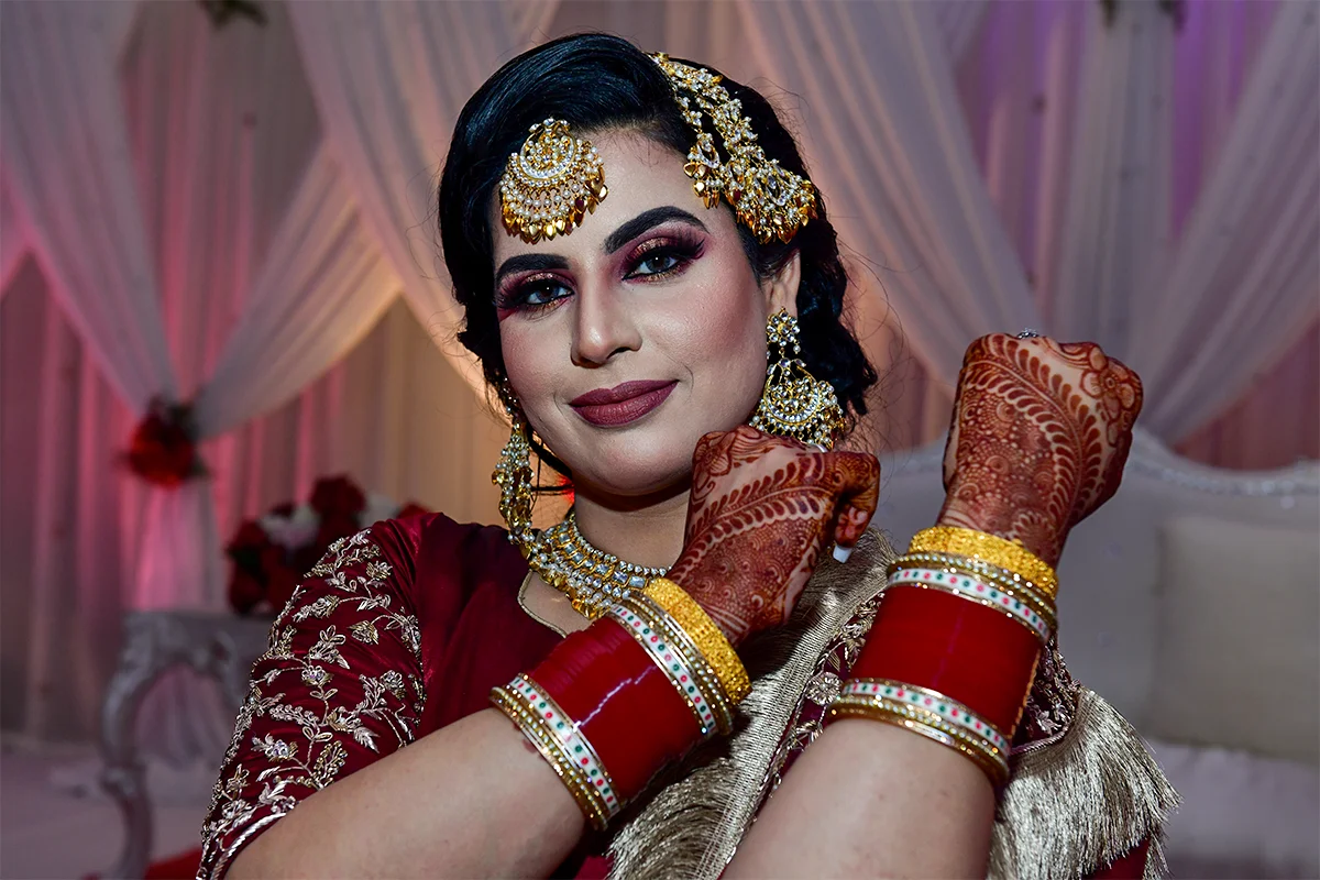 Chooda details at a Punjabi Sikh wedding in Houston