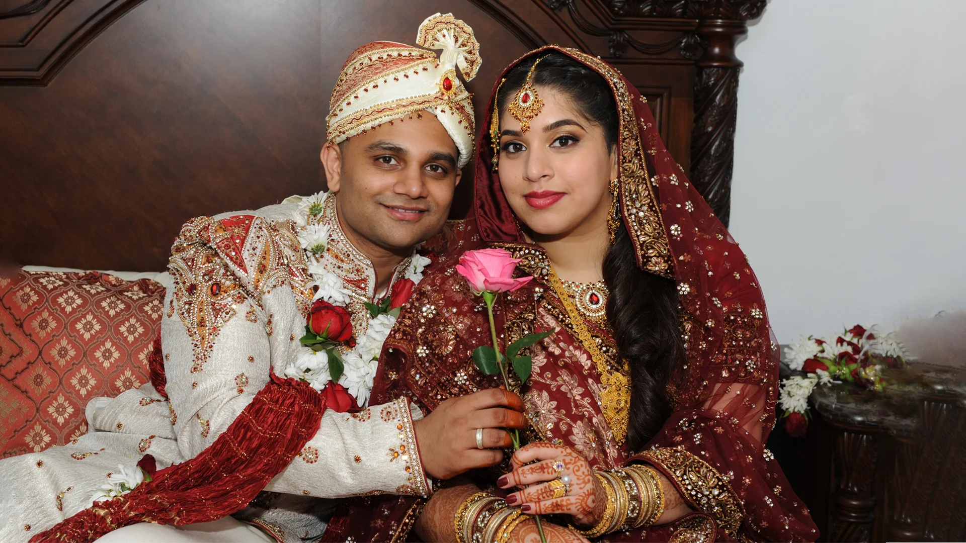 Bangladeshi wedding couple in Houston