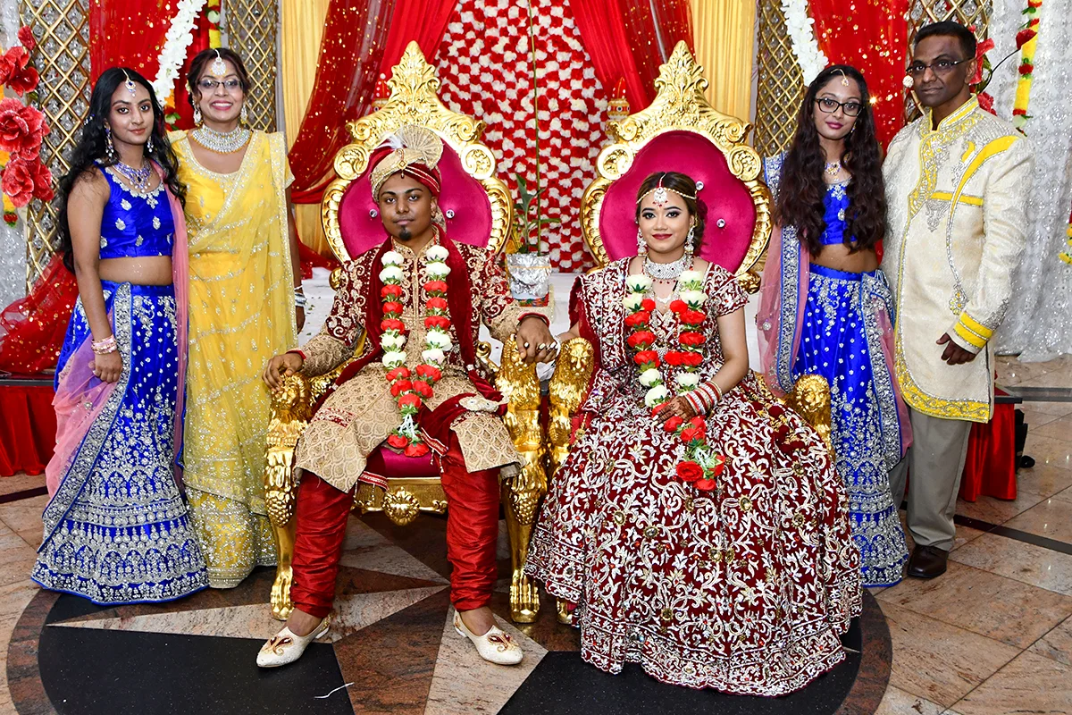 Guyanese Indian wedding family portrait