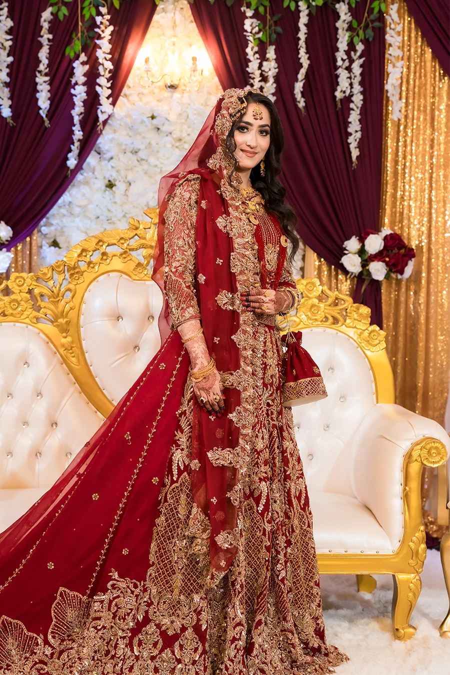 Muslim bride and groom portrait in Houston