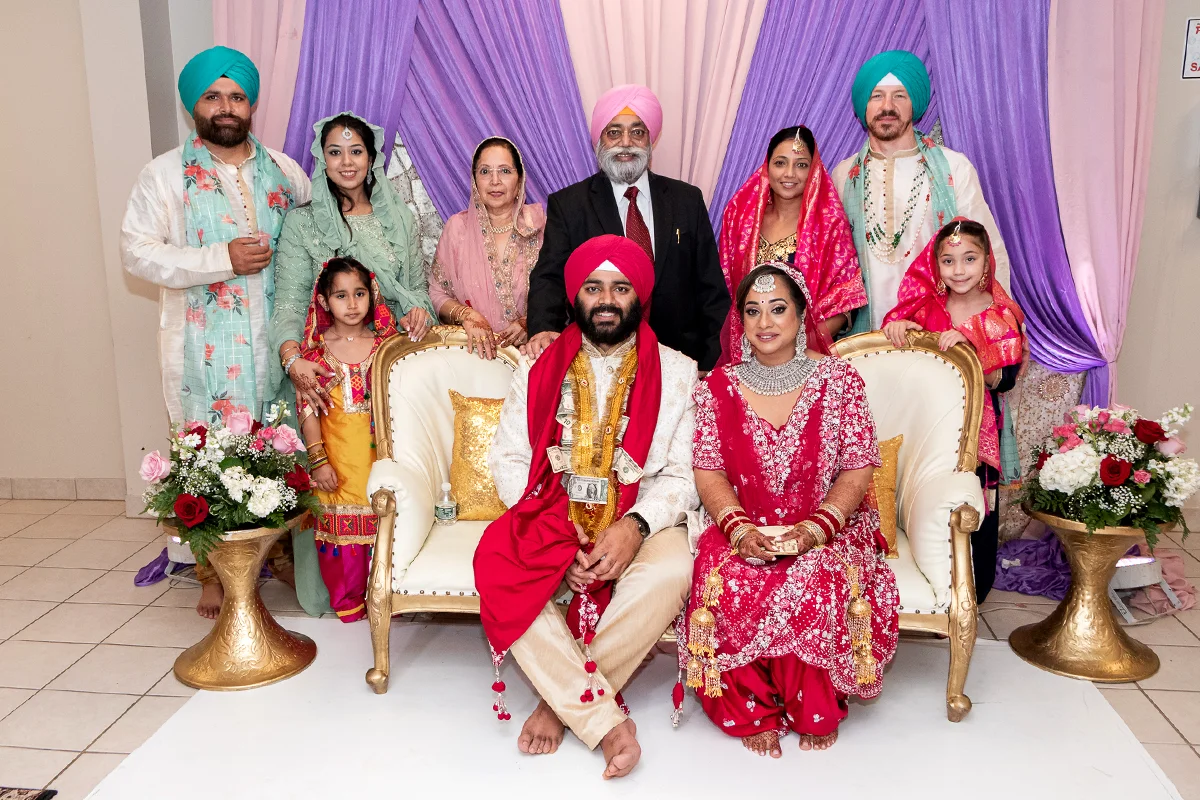 Punjabi wedding family portrait in Houston