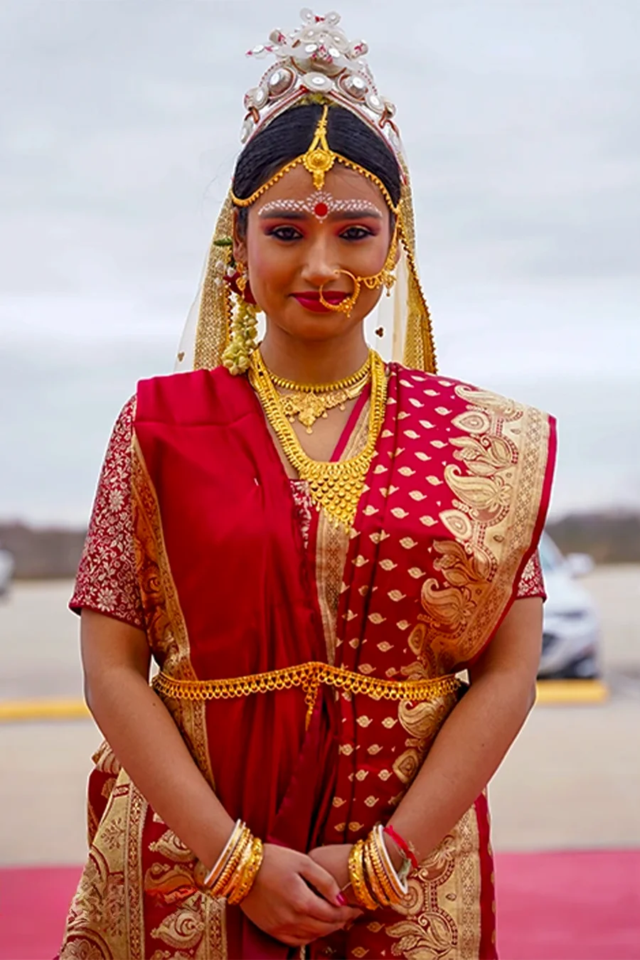 Bengali bride portrait in Houston