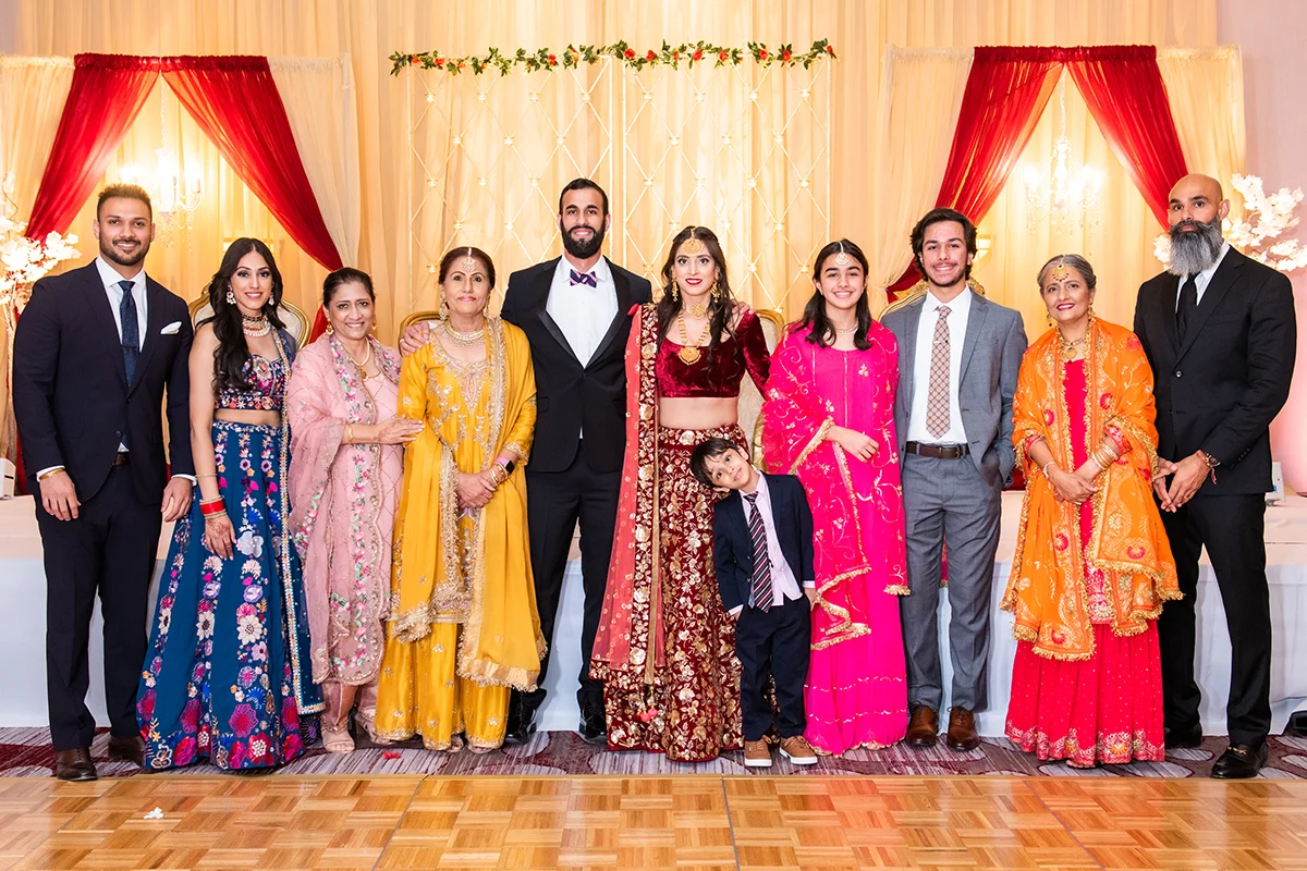 Indian Hindu reception family portraits in Houston