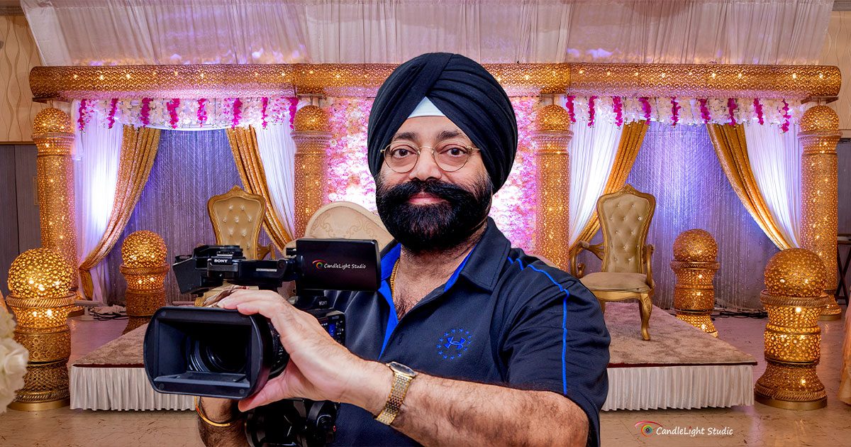 Portrait of Surinder Singh, expert Indian wedding photographer