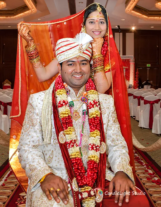 Indian Wedding Photography of Bride and Groom