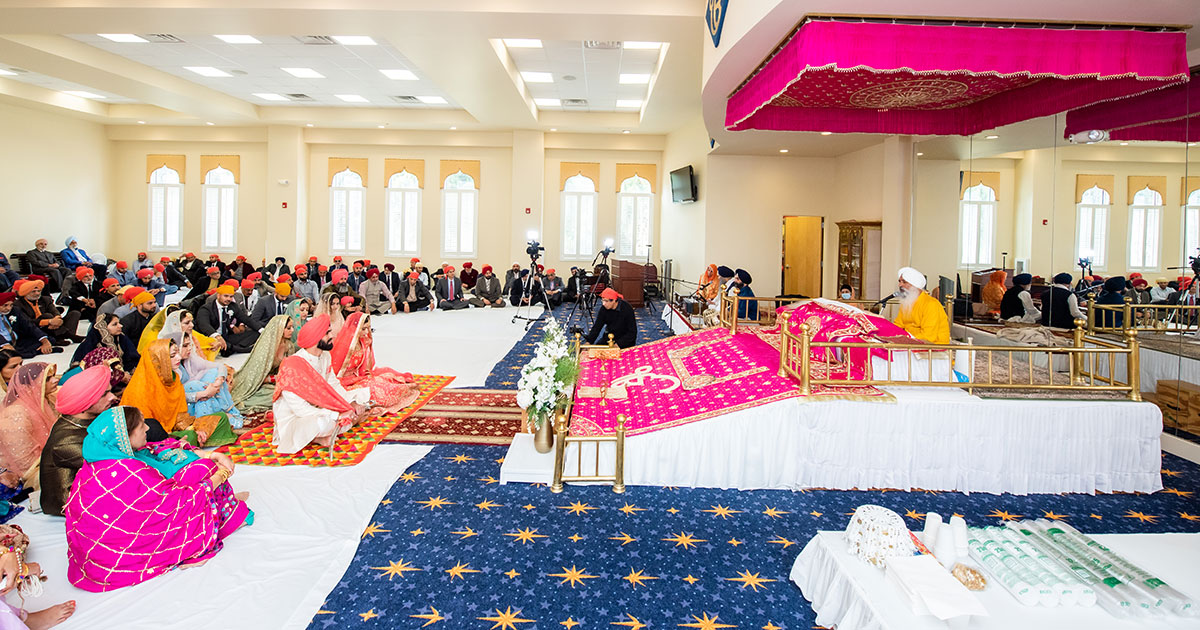 Sikh wedding ceremony rituals in progress.