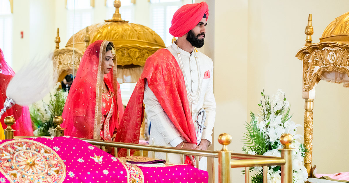 Sikh bride in her wedding attire.