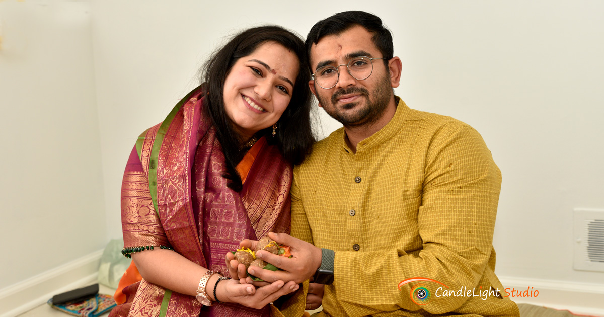 Specialist housewarming pooja photography by CandleLight Studio, capturing traditional Indian rituals.