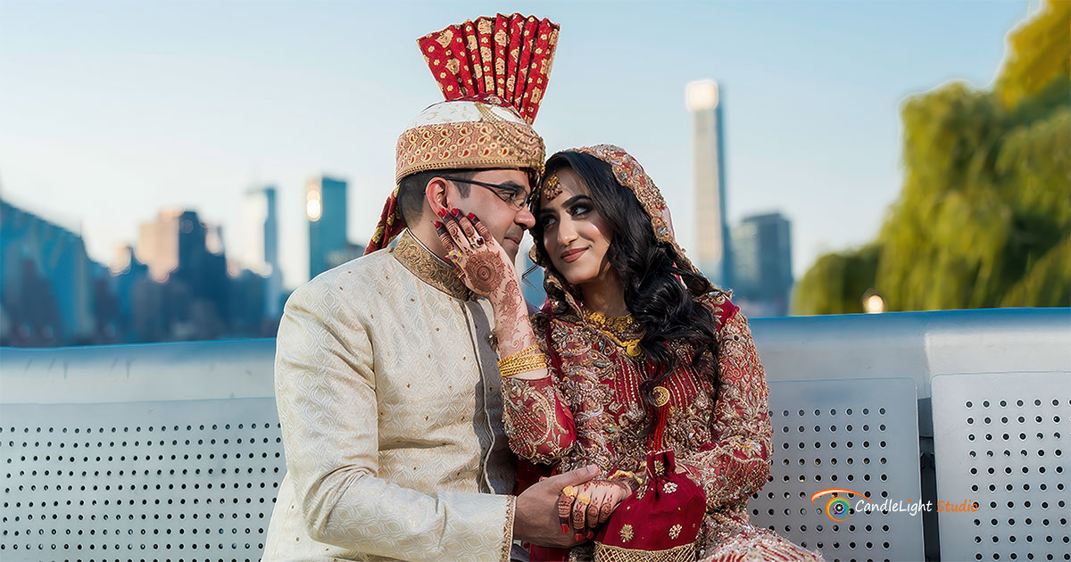 Featured Muslim couple wedding photo in Queens, NY.